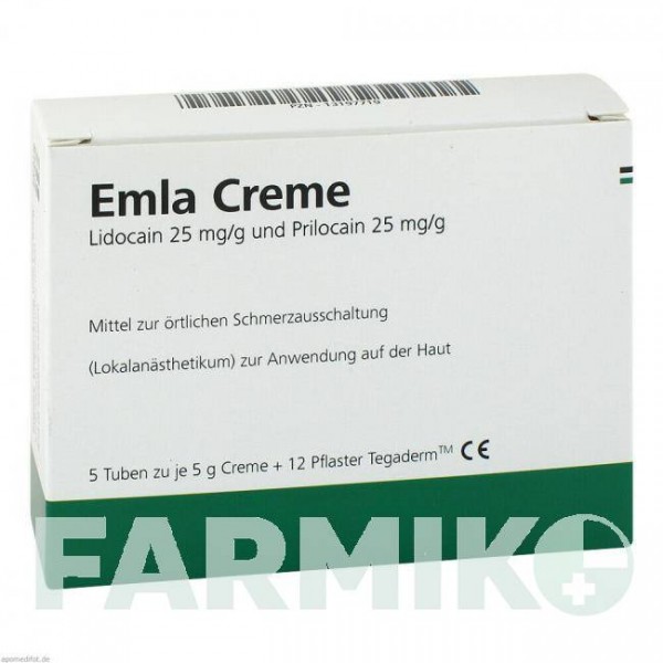ЕМЛА (EMLA) 25 мг/г + 25 мг/г крем 5x5 г - Активні речовини EURIMPHARM