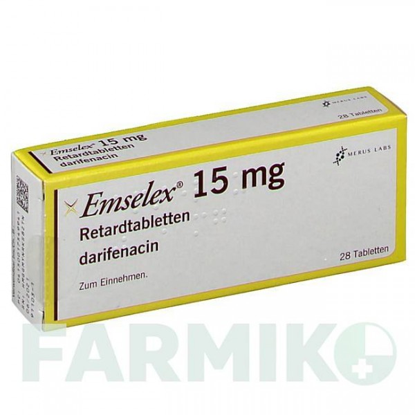ЭМСЕЛЕКС (EMSELEX) 15 мг таблетки 28 шт - Дарифенацин ZR PHARMA