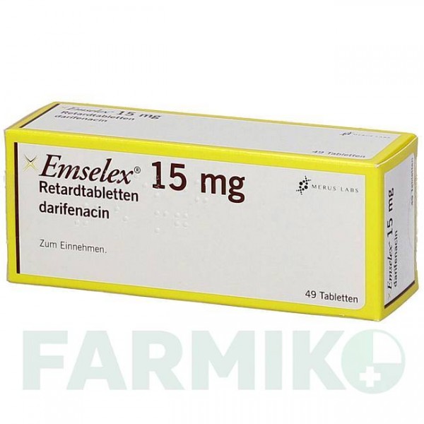ЭМСЕЛЕКС (EMSELEX) 15 мг таблетки 49 шт - Дарифенацин ZR PHARMA