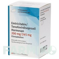 ЕМТРИЦИТАБІН (EMTRICITABIN) 200/245 мг таблетки 30 шт - Тенофовір, Емтрицитабін HORMOSAN PHARMA