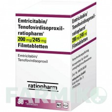 ЭМТРИЦИТАБИН (EMTRICITABIN) 200/245 мг таблетки 30 шт - Тенофовир, Эмтрицитабин RATIOPHARM