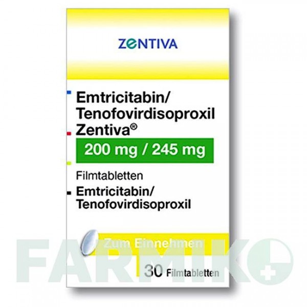 ЭМТРИЦИТАБИН (EMTRICITABIN) 200/245 мг таблетки 30 шт - Тенофовир, Эмтрицитабин ZENTIVA