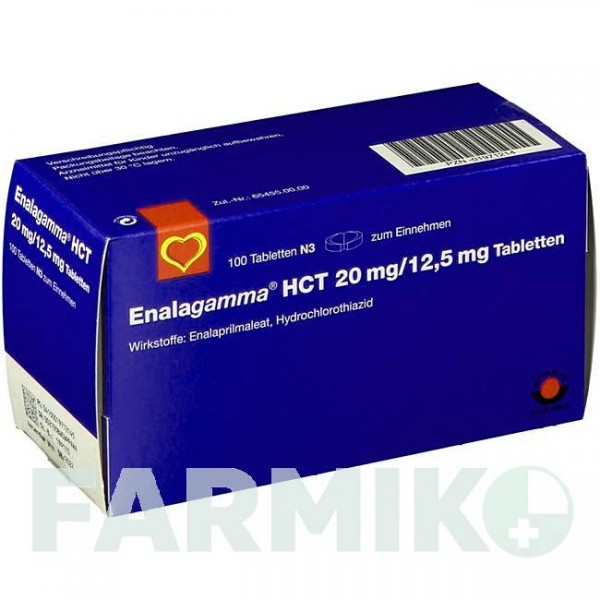 ЭНАЛАГАММА (ENALAGAMMA) 20/12,5 мг таблетки 100 шт - Эналаприл, Гидрохлоротиазид AAA - PHARMA