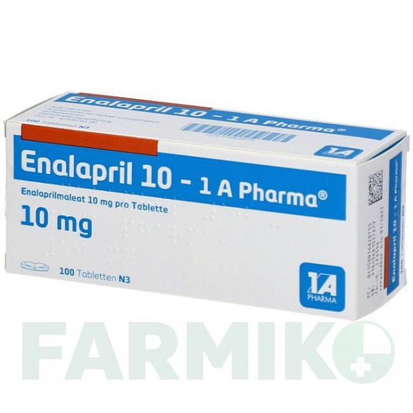 ЭНАЛАПРИЛ (ENALAPRIL) 10 таблетки 100 шт - Эналаприл, Лерканидипин 1 A PHARMA