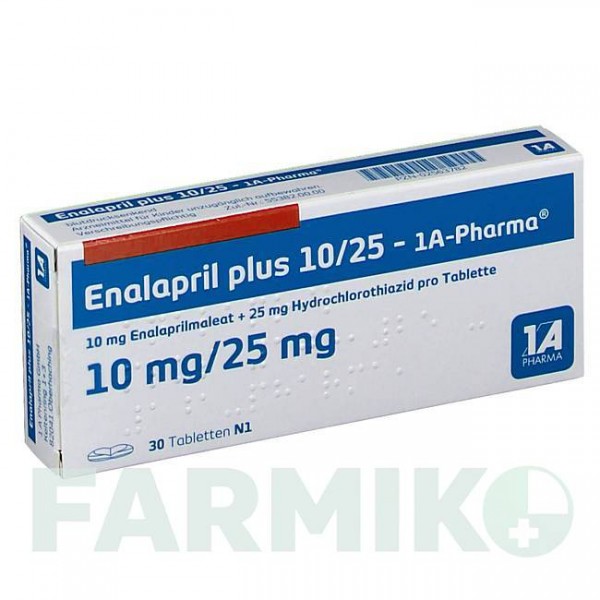 ЭНАЛАПРИЛ (ENALAPRIL) 45931 таблетки 30 шт - Эналаприл, Гидрохлоротиазид 1 A PHARMA