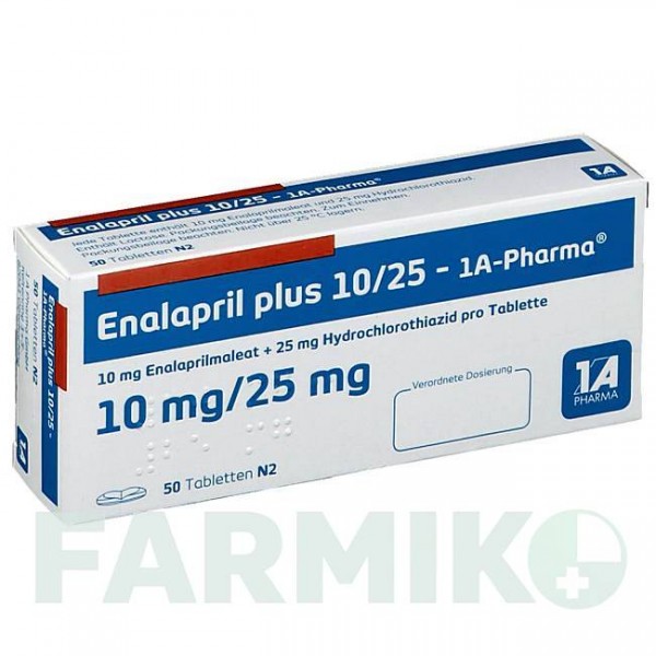 ЕНАЛАПРИЛ (ENALAPRIL) 45931 таблетки 50 шт - Еналаприл, Гідрохлоротіазид 1 A PHARMA
