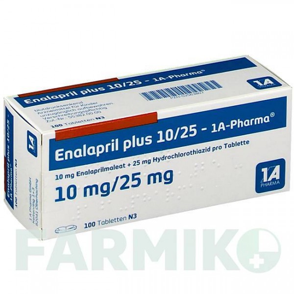 ЭНАЛАПРИЛ (ENALAPRIL) 45931 таблетки 100 шт - Эналаприл, Гидрохлоротиазид 1 A PHARMA