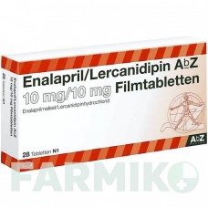 ЕНАЛАПРИЛ (ENALAPRIL) 10 мг/10 мг таблетки 28 шт - Еналаприл, Лерканідипін ABZ PHARMA