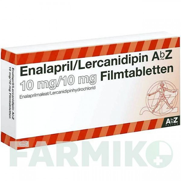 ЭНАЛАПРИЛ (ENALAPRIL) 10 мг/10 мг таблетки 100 шт - Эналаприл, Лерканидипин ABZ PHARMA