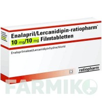 ЕНАЛАПРИЛ (ENALAPRIL) 10 мг/10 мг таблетки 100 шт - Еналаприл, Лерканідипін RATIOPHARM