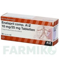 ЕНАЛАПРИЛ (ENALAPRIL) 10 мг/25 мг таблетки 50 шт - Еналаприл, Гідрохлоротіазид ABZ PHARMA