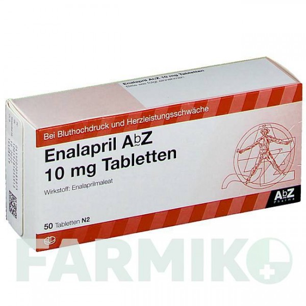 ЭНАЛАПРИЛ (ENALAPRIL) 10 мг таблетки 50 шт - Эналаприл ABZ PHARMA