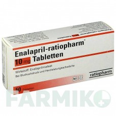ЕНАЛАПРИЛ (ENALAPRIL) 10 мг таблетки 50 шт - Еналаприл RATIOPHARM