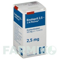 ЕНАЛАПРИЛ (ENALAPRIL) 2,5 таблетки 30 шт - Еналаприл, Лерканідипін 1 A PHARMA