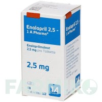 ЕНАЛАПРИЛ (ENALAPRIL) 2,5 таблетки 50 шт - Еналаприл, Лерканідипін 1 A PHARMA