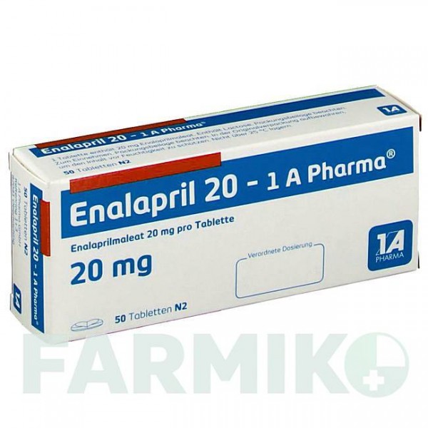 ЭНАЛАПРИЛ (ENALAPRIL) 20 таблетки 50 шт - Эналаприл, Лерканидипин 1 A PHARMA