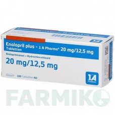 ЕНАЛАПРИЛ (ENALAPRIL) 20/12,5 мг таблетки 100 шт - Еналаприл, Гідрохлоротіазид 1 A PHARMA