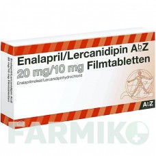 ЕНАЛАПРИЛ (ENALAPRIL) 20 мг/10 мг таблетки 100 шт - Еналаприл, Лерканідипін ABZ PHARMA