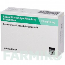 ЕНАЛАПРИЛ (ENALAPRIL) 20 мг/10 мг таблетки 50 шт - Еналаприл, Лерканідипін MICRO LABS