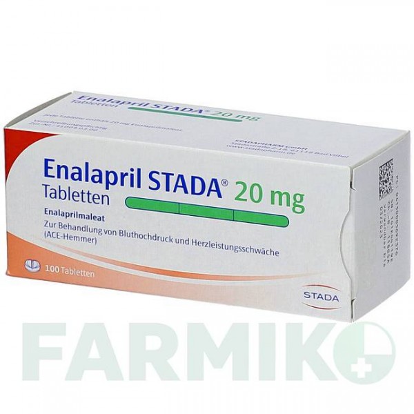 ЕНАЛАПРИЛ (ENALAPRIL) 20 мг таблетки 100 шт - Еналаприл STADAPHARM