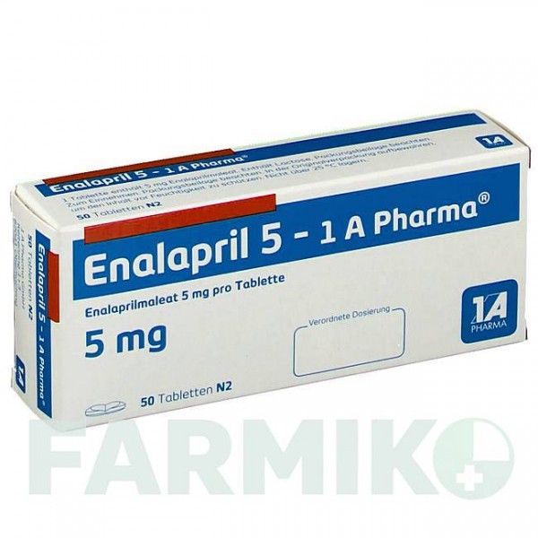 ЕНАЛАПРИЛ (ENALAPRIL) 5 таблетки 50 шт - Еналаприл, Лерканідипін 1 A PHARMA