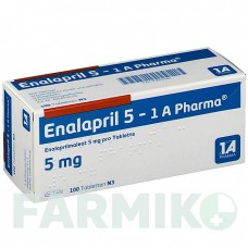 ЕНАЛАПРИЛ (ENALAPRIL) 5 таблетки 100 шт - Еналаприл, Лерканідипін 1 A PHARMA