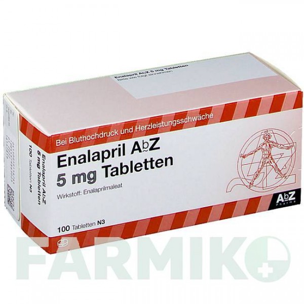 ЕНАЛАПРИЛ (ENALAPRIL) 5 мг таблетки 100 шт - Еналаприл ABZ PHARMA