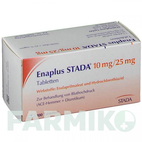 ЭНАПЛЮС (ENAPLUS) 10 мг/25 мг таблетки 100 шт - Эналаприл, Гидрохлоротиазид STADAPHARM