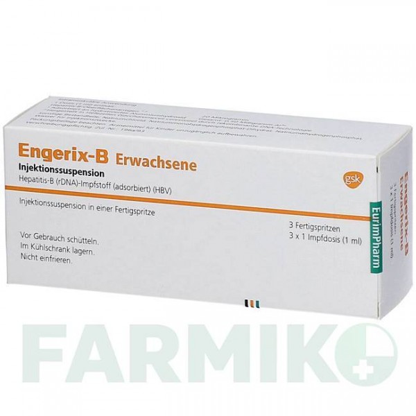 ЕНДЖЕРИКС (ENGERIX) суспензія 1 шт - Гепатит В очищений антиген EURIMPHARM