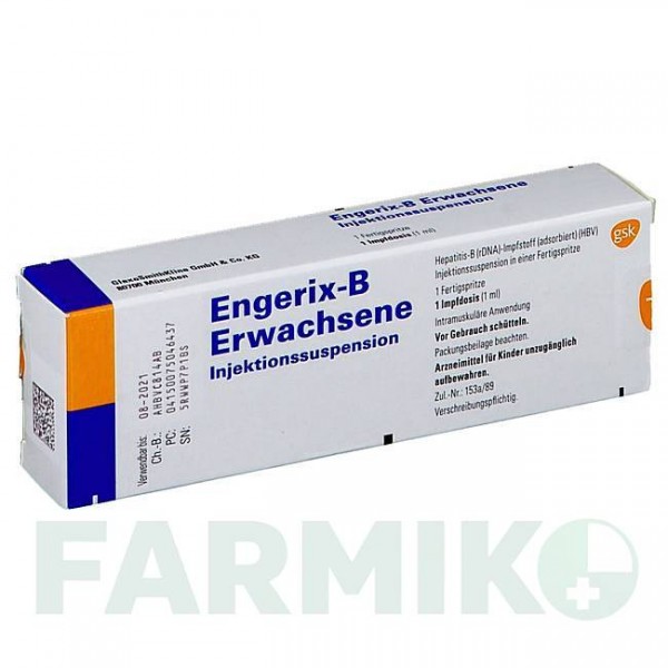 ЭНДЖЕРИКС (ENGERIX) суспензия 1 шт - Гепатит В очищенный антиген GLAXOSMITHKLINE