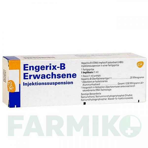 ЕНДЖЕРИКС (ENGERIX) суспензія 10x1 шт - Гепатит В очищений антиген GLAXOSMITHKLINE