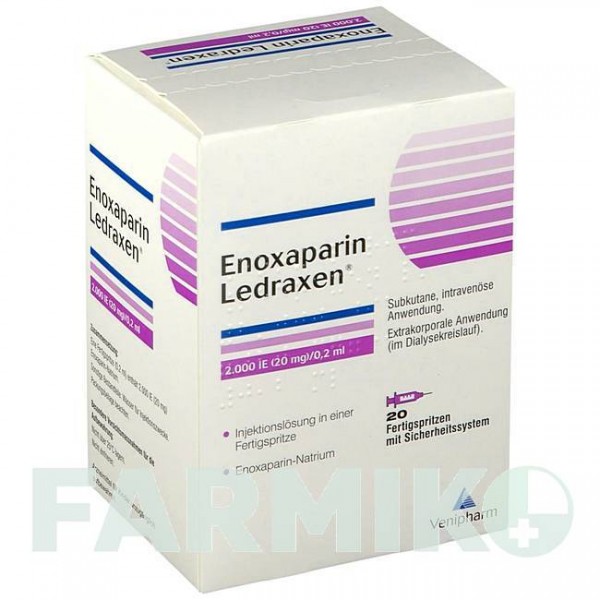 ЕНОКСАПАРИН (ENOXAPARIN) 2000 МО 20 мг/0,2 мл розчин 20 шт - Еноксапарин VENIPHARM