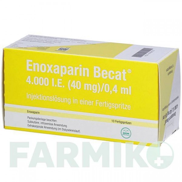 ЕНОКСАПАРИН (ENOXAPARIN) 4000 МО 40 мг/0,4 мл розчин 10 шт - Еноксапарин KOHLPHARMA