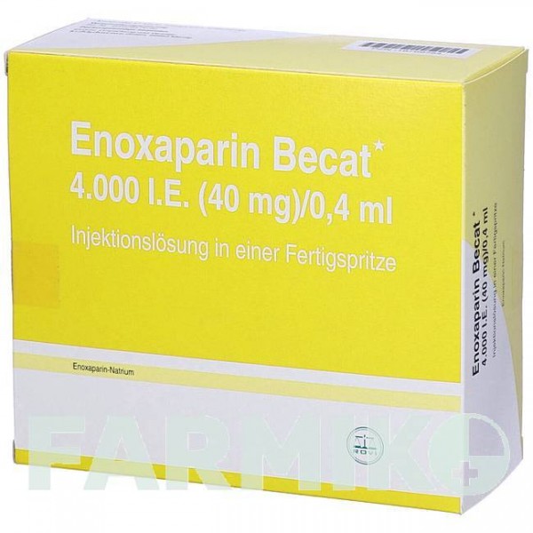 ЕНОКСАПАРИН (ENOXAPARIN) 4000 МО 40 мг/0,4 мл розчин 20 шт - Еноксапарин KOHLPHARMA