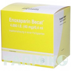 ЕНОКСАПАРИН (ENOXAPARIN) 4000 МО 40 мг/0,4 мл розчин 50 шт - Еноксапарин KOHLPHARMA