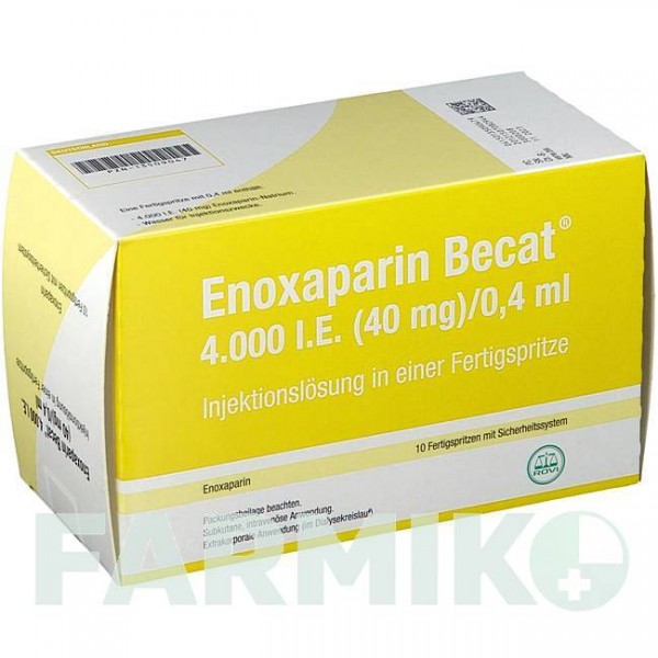 ЕНОКСАПАРИН (ENOXAPARIN) 4000 МО 40 мг/0,4 мл розчин 10 шт - Еноксапарин ROVI