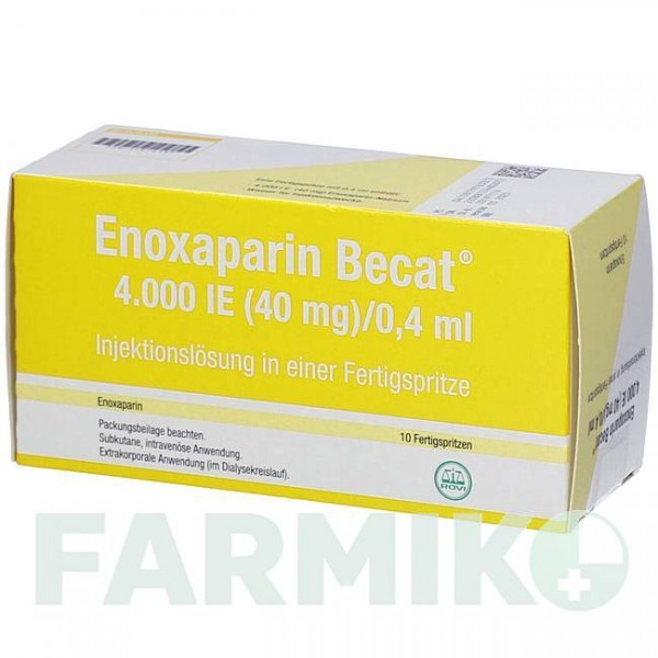ЭНОКСАПАРИН (ENOXAPARIN) 4000 МЕ 40 мг/0,4 мл раствор 10 шт - Эноксапарин ROVI