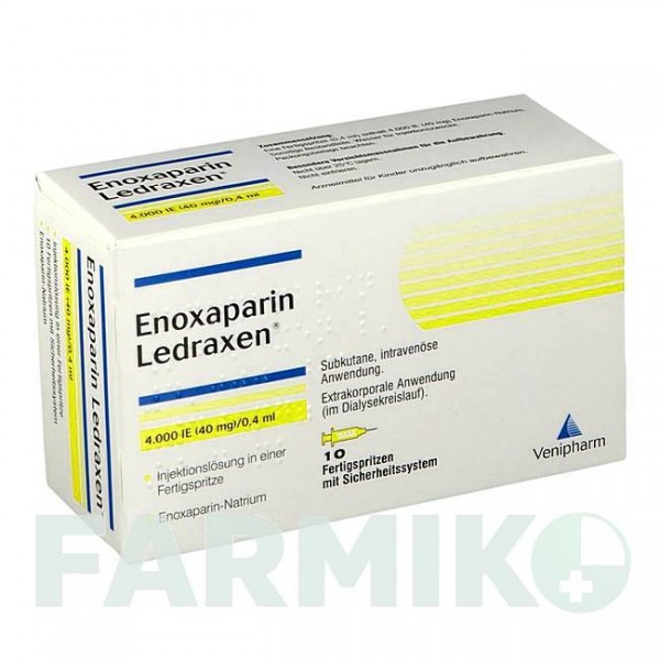 ЕНОКСАПАРИН (ENOXAPARIN) 4000 МО 40 мг/0,4 мл розчин 10 шт - Еноксапарин VENIPHARM
