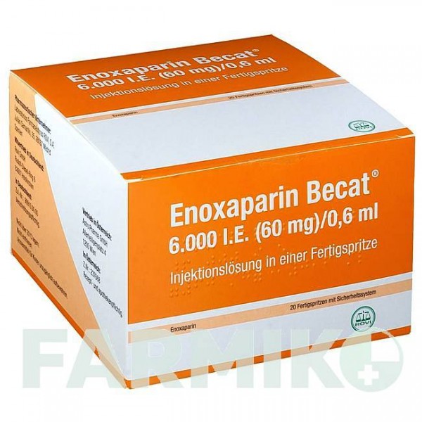 ЭНОКСАПАРИН (ENOXAPARIN) 6000 МЕ 60 мг/0,6 мл раствор 20 шт - Эноксапарин ROVI