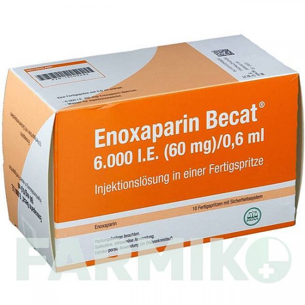 ЭНОКСАПАРИН (ENOXAPARIN) 6000 МЕ 60 мг/0,6 мл раствор 24 шт - Эноксапарин ROVI