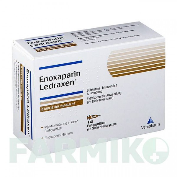 ЕНОКСАПАРИН (ENOXAPARIN) 8000 МО 80 мг/0,8 мл розчин 12 шт - Еноксапарин VENIPHARM
