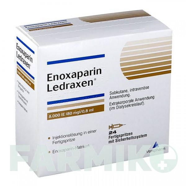 ЭНОКСАПАРИН (ENOXAPARIN) 8000 МЕ 80 мг/0,8 мл раствор 24 шт - Эноксапарин VENIPHARM
