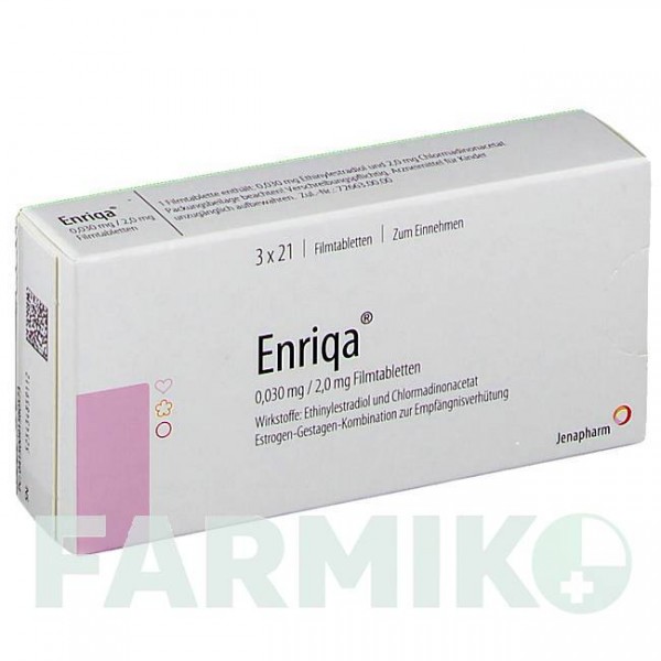 ЕНРІКА (ENRIQA) 0,030 мг/2,0 мг таблетки 3x21 шт - Хлормадинон, Етинілестрадіол JENAPHARM