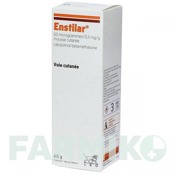 ЭНСТИЛАР (ENSTILAR) 50 мкг/г + 0,5 мг/г пена 2x60 г - Кальципотриол, Бетаметазон 1 4 U PHARMA