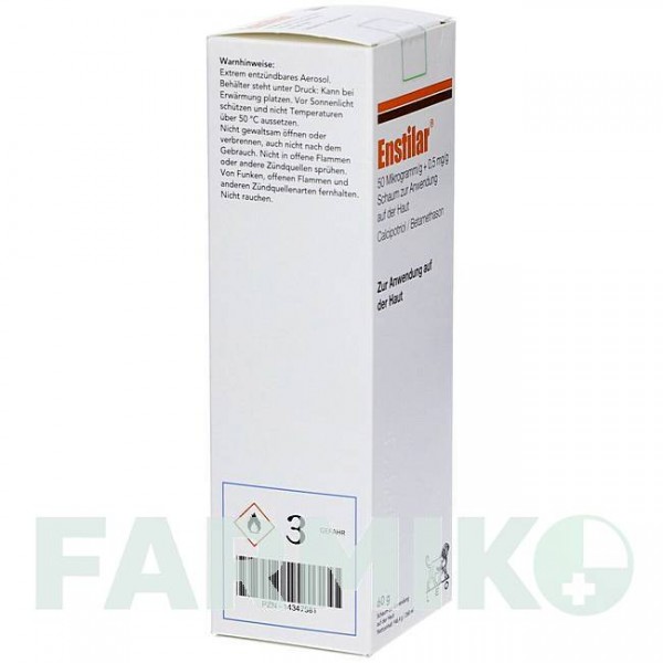 ЭНСТИЛАР (ENSTILAR) 50 мкг/г + 0,5 мг/г пена 60 г - Кальципотриол, Бетаметазон FD PHARMA
