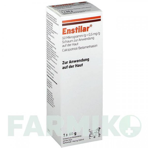 ЭНСТИЛАР (ENSTILAR) 50 мкг/г + 0,5 мг/г пена 60 г - Кальципотриол, Бетаметазон LEO PHARMA