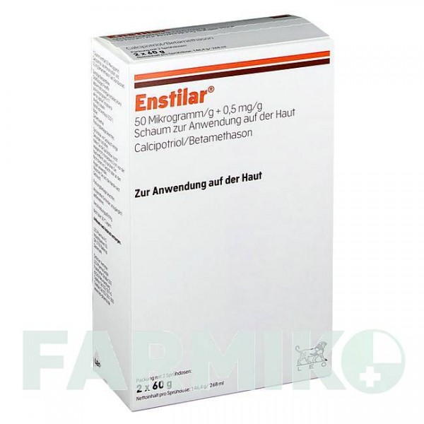 ЭНСТИЛАР (ENSTILAR) 50 мкг/г + 0,5 мг/г пена 2x60 г - Кальципотриол, Бетаметазон LEO PHARMA
