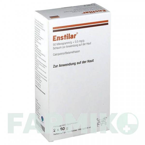 ЕНСТИЛАР (ENSTILAR) 50 мкг/г + 0,5 мг/г піна 2x60 г - Кальципотріол, Бетаметазон ORIFARM