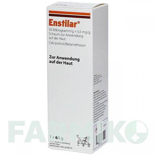 ЭНСТИЛАР (ENSTILAR) 50 мкг/г + 0,5 мг/г пена 60 г - Кальципотриол, Бетаметазон PHARMA GERKE