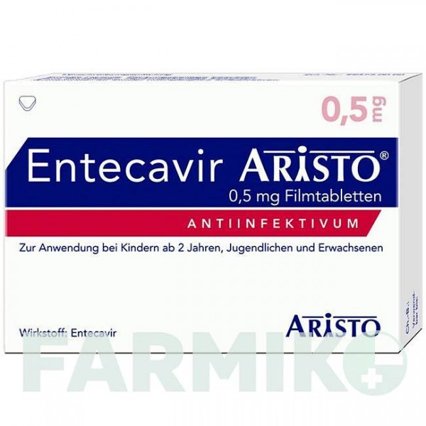 ЭНТЕКАВИР (ENTECAVIR) 0,5 мг таблетки 90 шт - Энтекавир ARISTO PHARMA